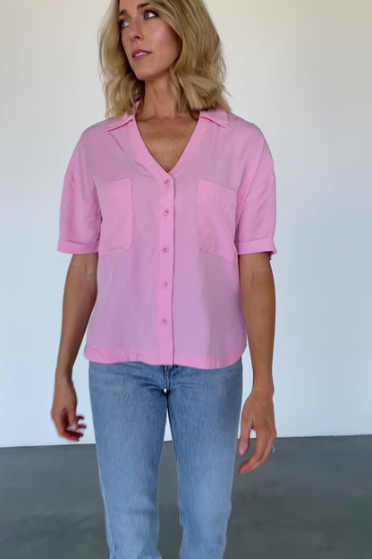 Kinsley Button Top | Pink