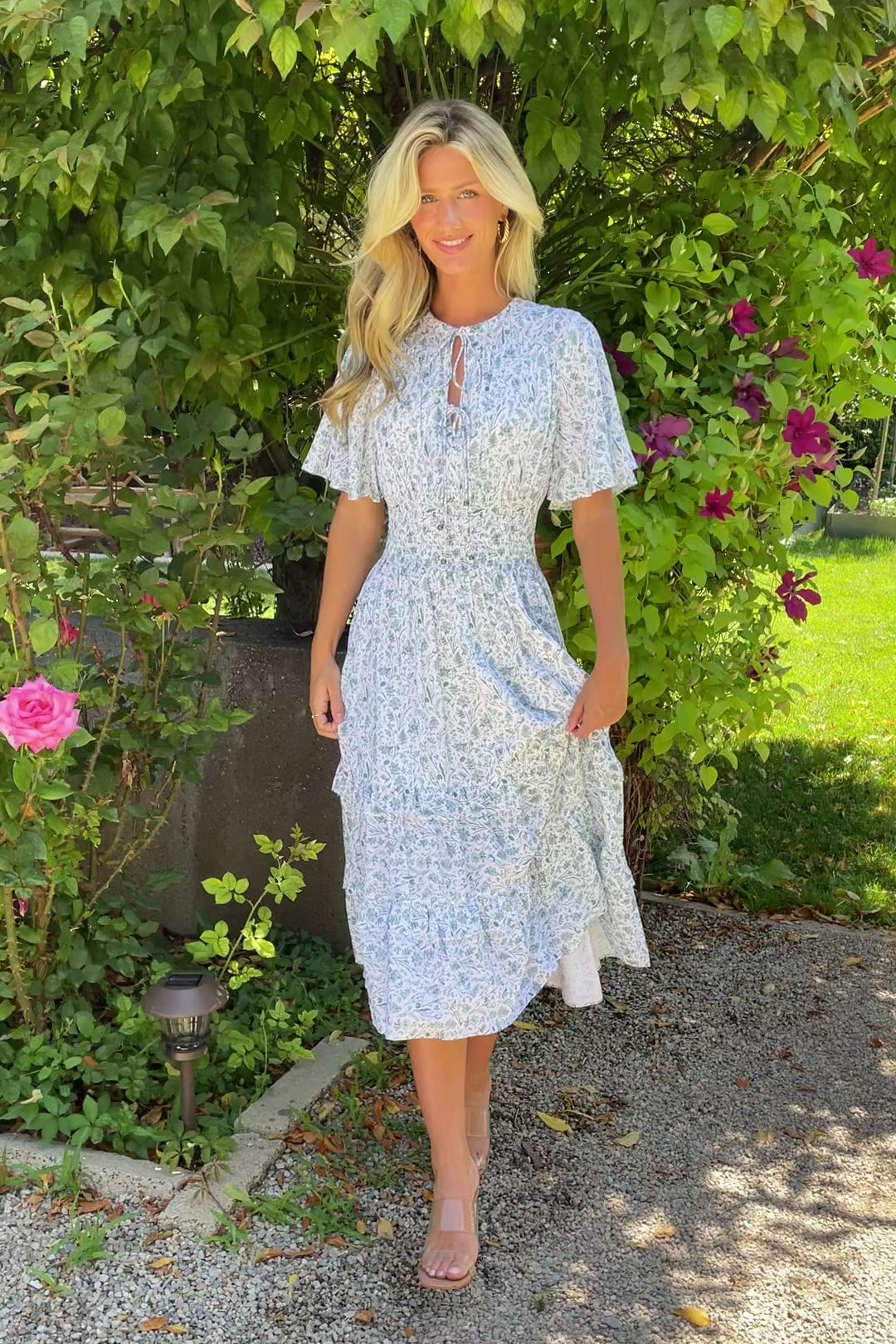 Baltic Born Womens Spell Boho Midi Dress | White + Sage