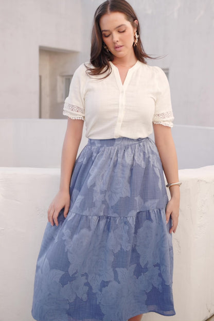 Alba Button Up Top | Ivory