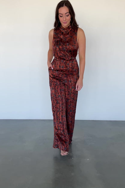 Suni Sleeveless Jumpsuit | Copper + Slate Floral