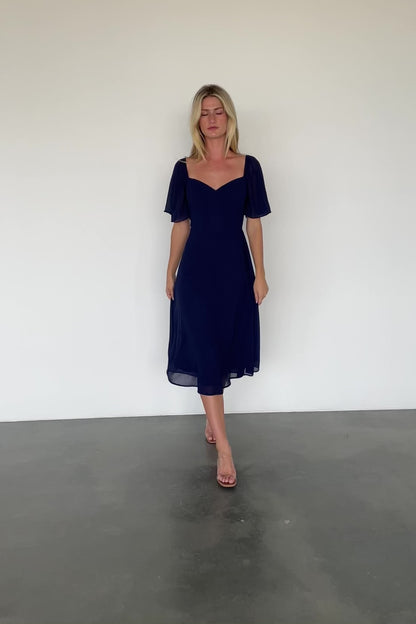 Colette Sweetheart Midi Dress | Navy