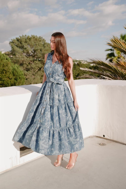 Rocío Soft Denim Dress | Blue Print