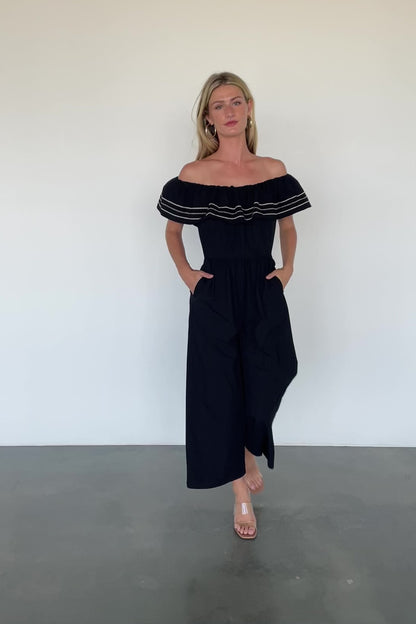 Reyna Off Shoulder Jumpsuit | Black