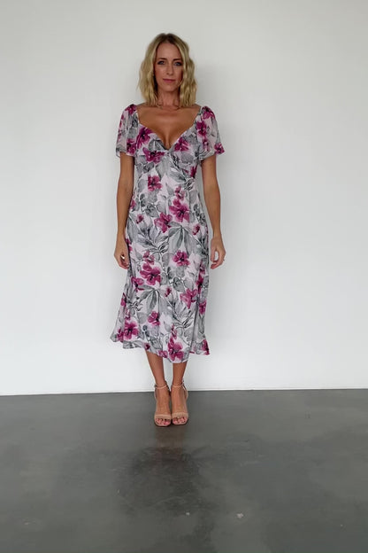 Melinda Midi Dress | Pink Floral