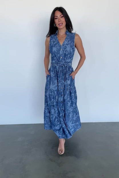 Rocío Soft Denim Dress | Blue Print