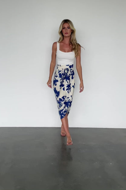 Vista Wrap Midi Skirt | Blue Print