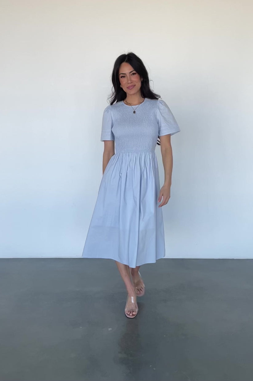 FBZ Blue Metallic Smocked Dress main image 0