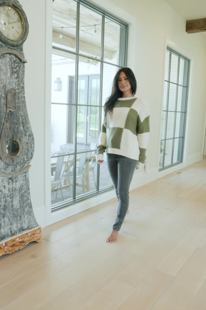 Jayda Sweater | Cream + Olive