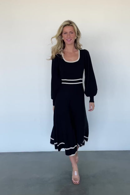 Winslet Knit Dress | Black + Cream