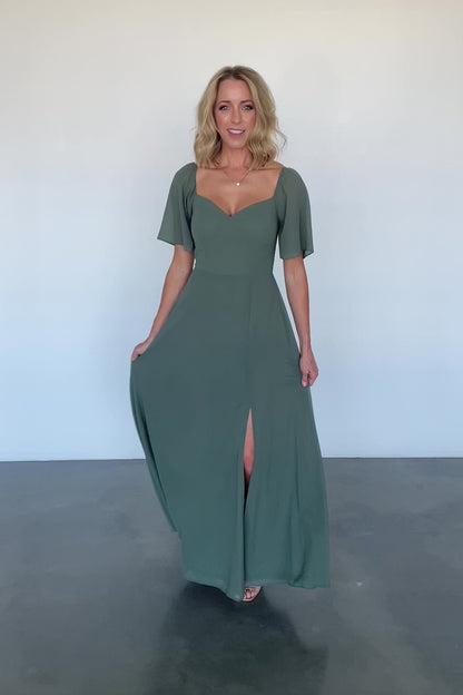 Sierra Sweetheart Maxi Dress | Dark Sage