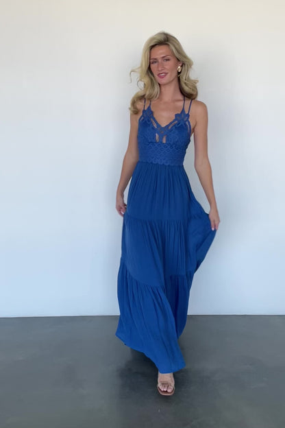 Summerlin Lace Top Maxi Dress | Blue