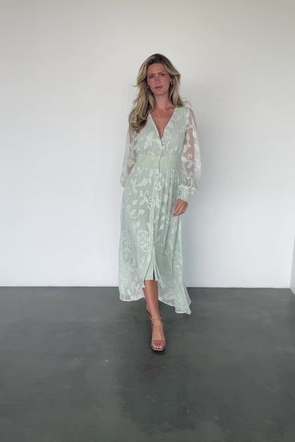 Daniella High Low Maxi Dress | Light Sage