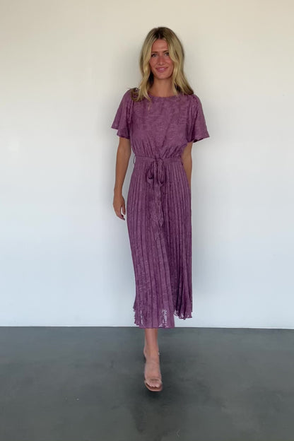 Mindy Pleated Dress | Vintage Plum