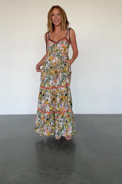 Pierrette Maxi Dress | Tangerine Multi