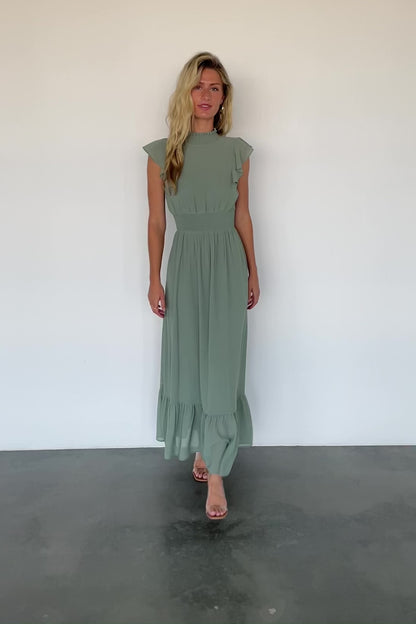 Kearny Ruffle Maxi Dress | Eucalyptus