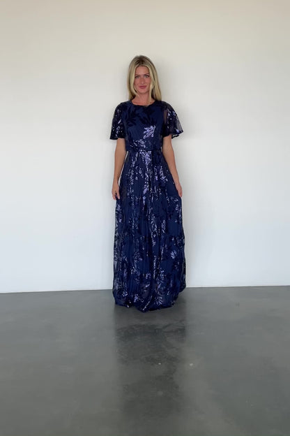 Muse Sequin Maxi Dress | Navy