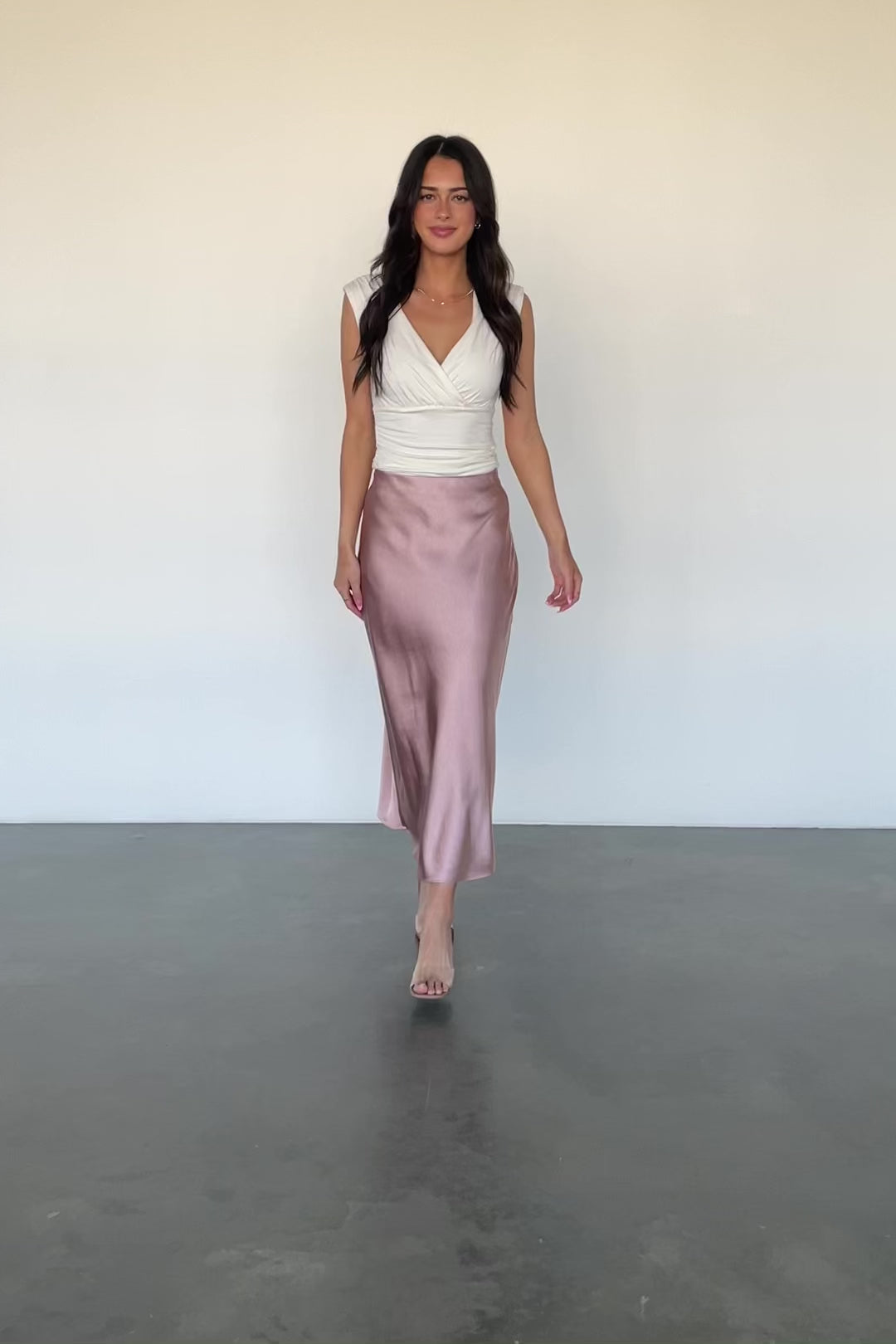 Celeste Satin Skirt (Sage)