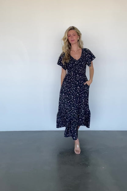 Jerah Smocked Dress | Midnight Floral