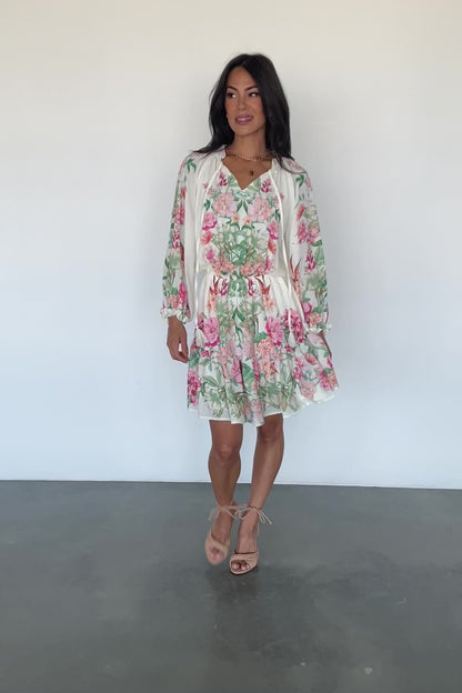 Jenny Short Dress | Off White Floral