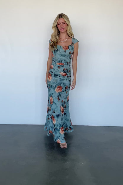Amelia Tank Maxi Dress | Vintage Teal + Rust