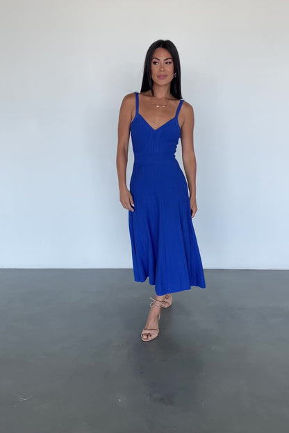 Tanya Knit Midi Dress | Cobalt