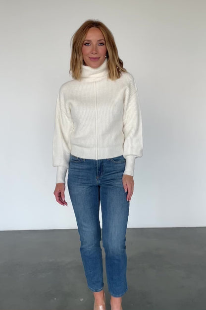 Frannie Knit Turtleneck Sweater | Cream