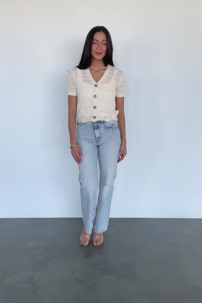 Candela Crochet Cardigan | Ecru