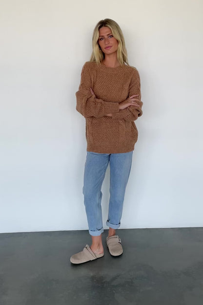 Lukas Cable Knit Sweater | Camel