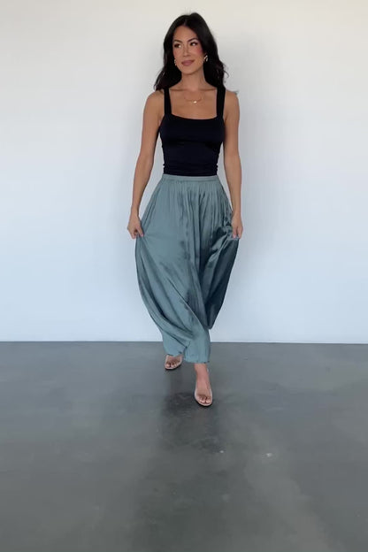 Baker Satin Skirt | Eucalyptus