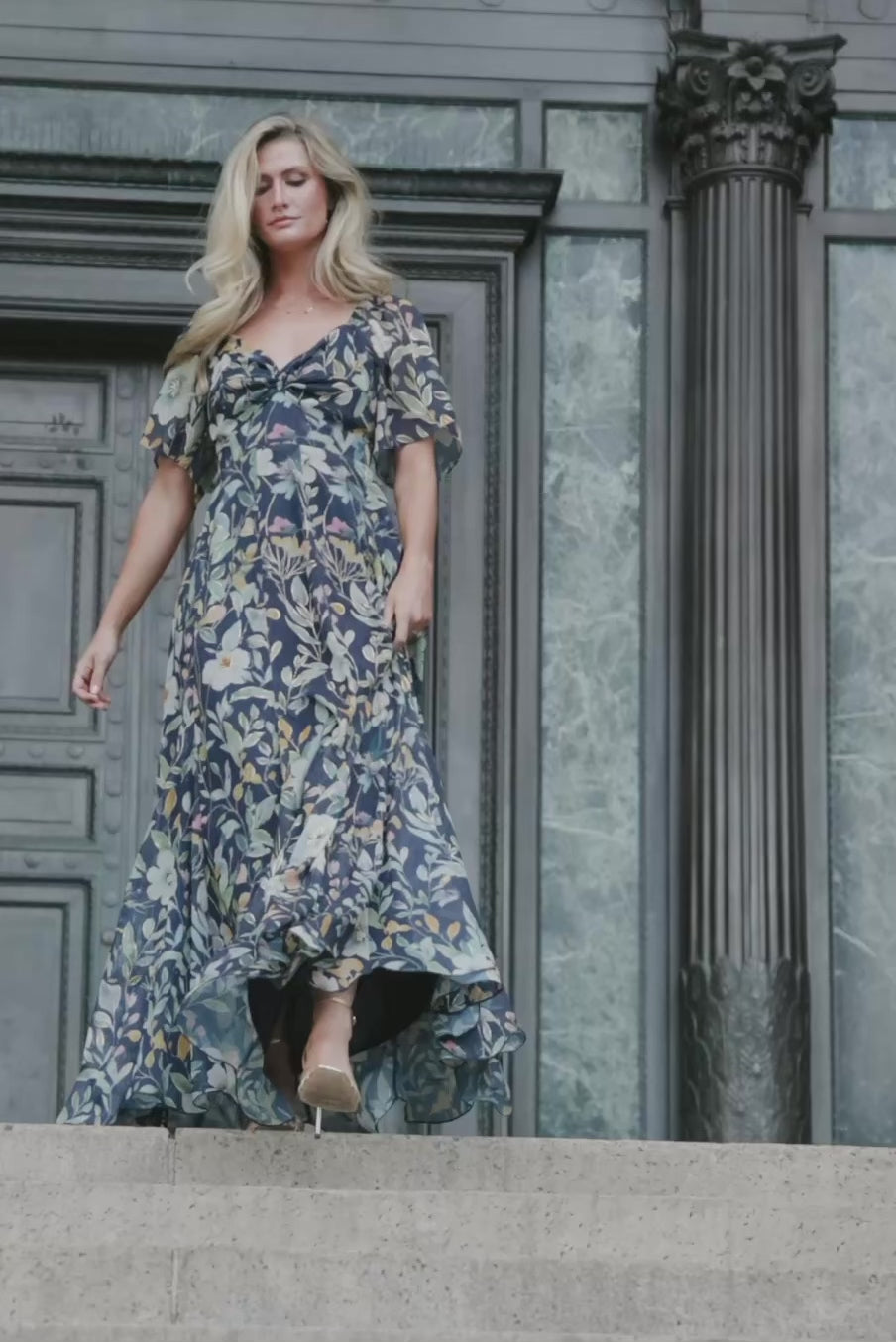 Positano Maxi Dress | Navy Multi