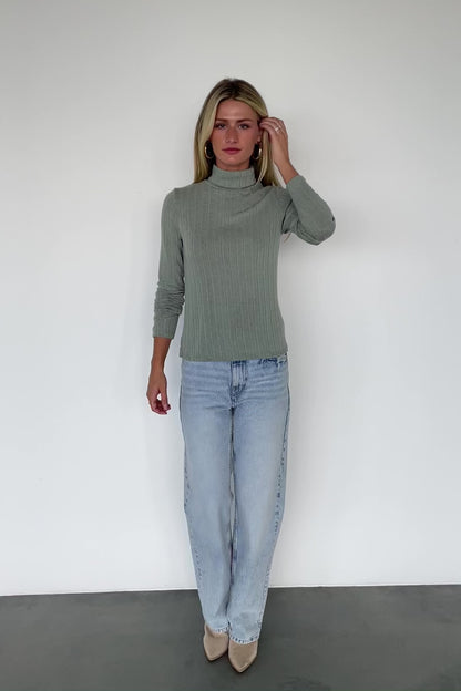 Axel Turtleneck Top | Sage