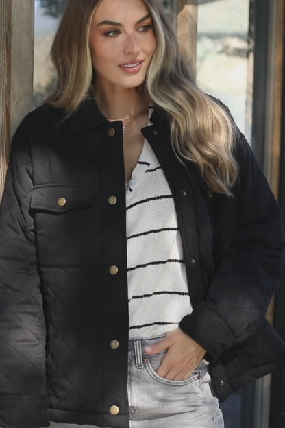 Nadia Button Up Jacket | Black