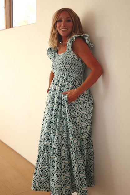 Zoey Smocked Maxi Dress | Blue Print