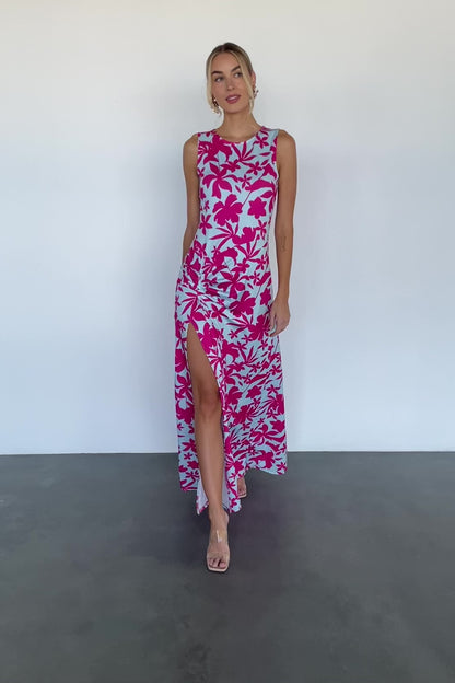 Risa Maxi Dress | Blue + Pink
