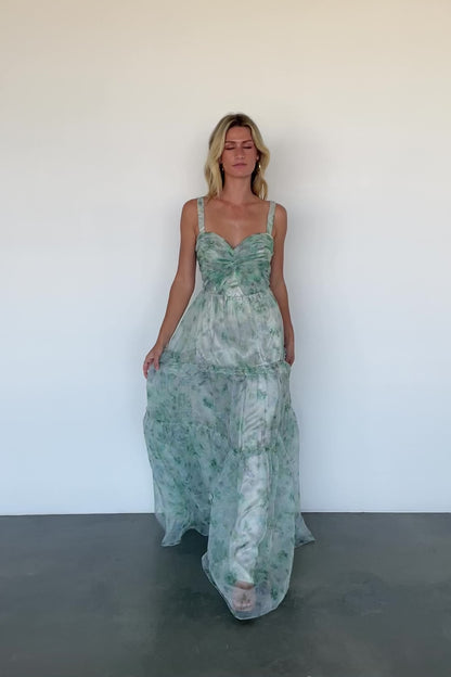 Sinclair Sweetheart Gown | Green Floral