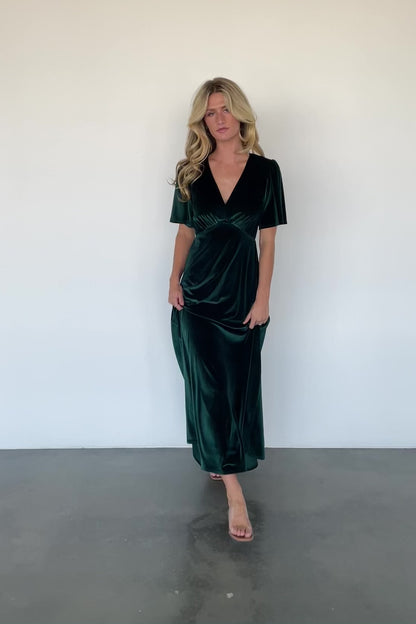 Vivian Velvet Maxi Dress | Emerald