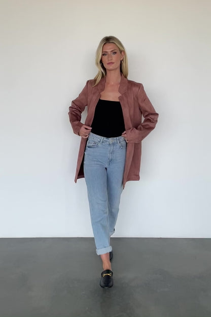 Queenie Faux Suede Jacket | Dusty Clove