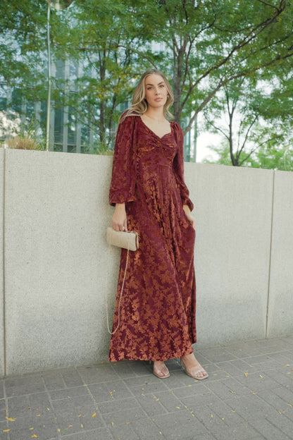 Aurora Velvet Maxi Dress | Clove + Copper Floral