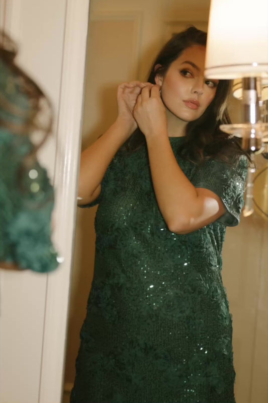 short green sequin dress Mini Emerald Ezrie Strapless Mini Dress Size 8 100% Polyester Rhea Sequin Short Dress |