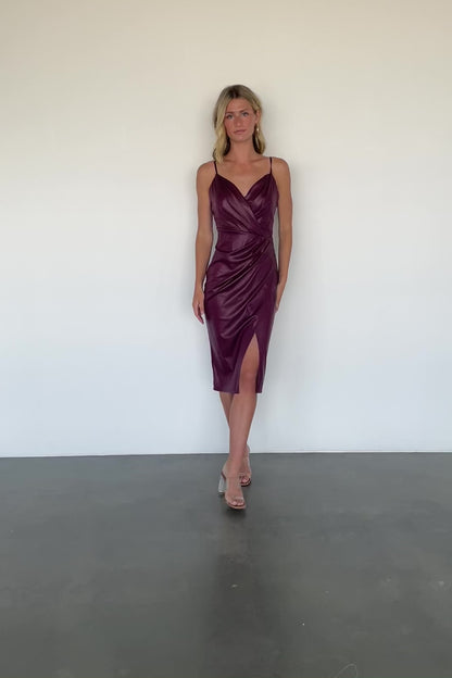 Whitney Midi Dress | Deep Mulberry