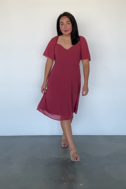 Colette Sweetheart Midi Dress | Terracotta