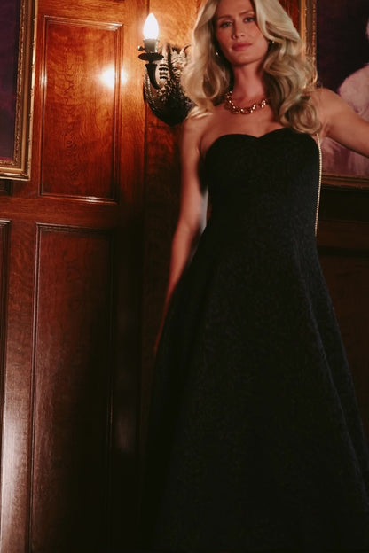 Selene Strapless Midi Dress | Black