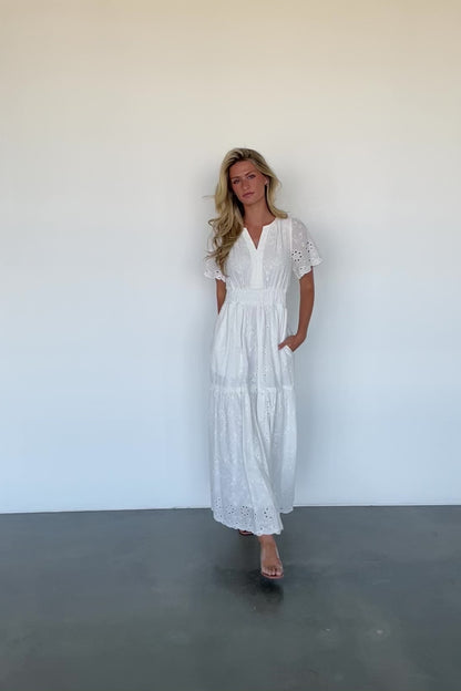 Hyacinth Eyelet Maxi Dress | Off White