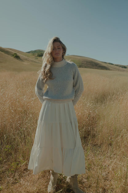 Vanessa Sweater | Natural + Blue Stripe