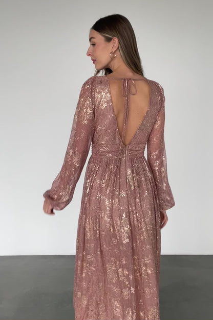 Charlene Maxi Dress | Rose Gold