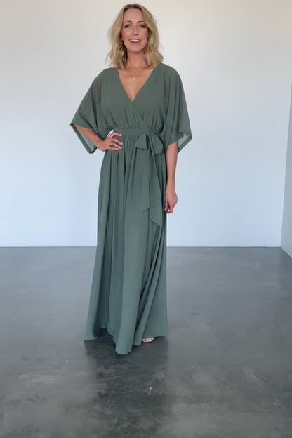 Kia Kimono Maxi Dress | Dark Sage