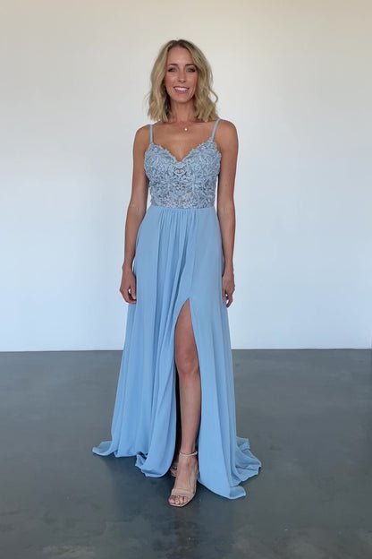 Samantha Lace Top Gown | Light Blue