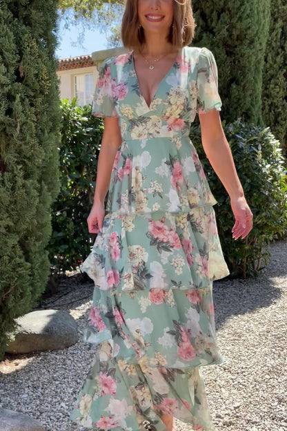 Montaigne Ruffle Maxi Dress | Sage Floral