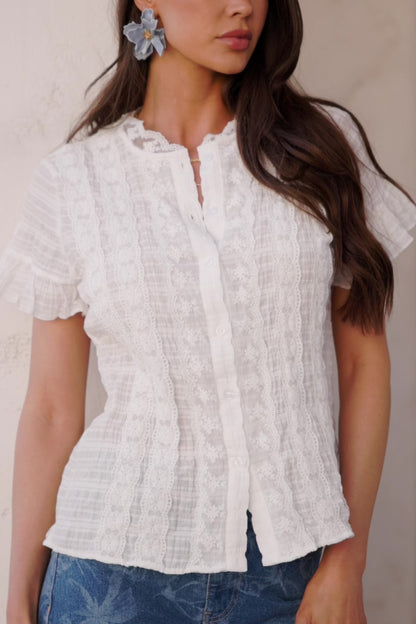 Zara Lace Top | White