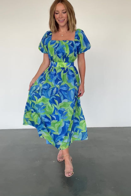 Catalina Midi Dress | Blue + Green